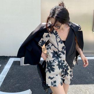 Flower Print Loose-fit Blazer / Vest / Shorts (various Designs)