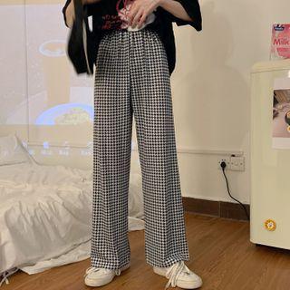 Houndstooth Wide-leg Pants As Shown In Figure - One Size