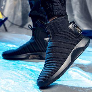 High Top Knit Panel Sneakers