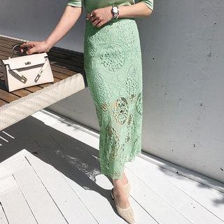 Lace H-line Maxi Skirt