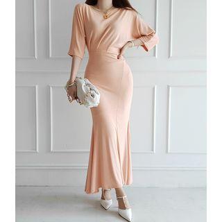Dolman-sleeve Maxi Mermaid Dress