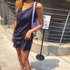 Sleeveless Tie-strap Satin Mini Dress
