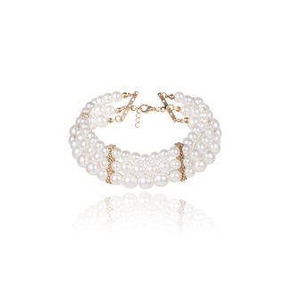 Beaded Layered Choker 2468 - Gold - One Size