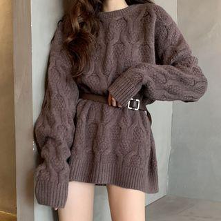 Knitted Cable-knit Loose-fit Sweater