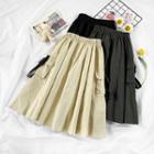 Cargo Pocket Midi A-line Skirt