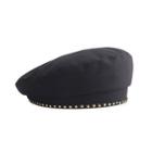 Star Studded Beret Hat 22 - Black - M