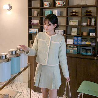 Box-pleat Boucl  Miniskirt