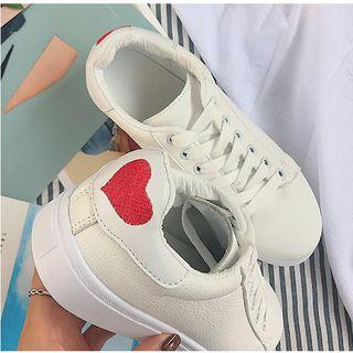 Heart Back Lace Up Sneakers