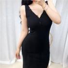 Sleeveless Midi Bodycon Dress Black - One Size