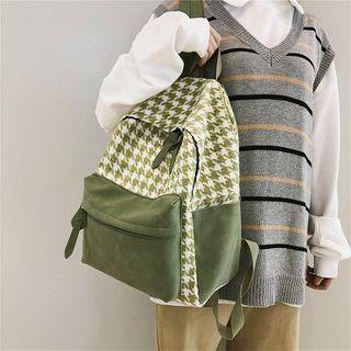 Houndstooth Panel Lightweight Backpack