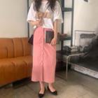 Elbow-sleeve Bear Print T-shirt / Midi Pencil Skirt