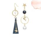 Non-matching Alloy Dolphin Starfish Faux Pearl Dangle Earring