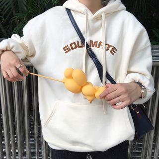 Lettering Hoodie Almond - One Size