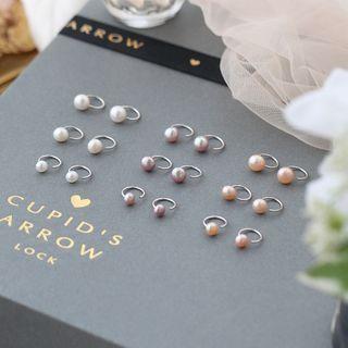 Genuine Pearl Hoop Earring