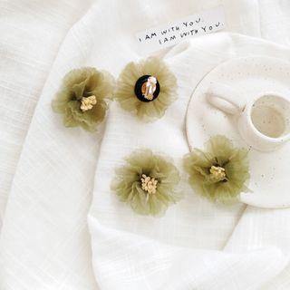 Mesh Floral Stud Earring / Clip-on Earring