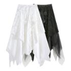 Flower Detail Asymmetrical Midi A-line Skirt