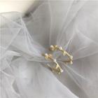 Faux Pearl Alloy Branches Open Hoop Earring 1 Pair - Earrings - Gold - One Size