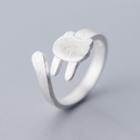 925 Sterling Silver Rabbit Open Ring Ring - One Size