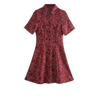 Collared Floral Mini A-line Dress