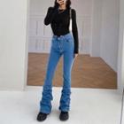 Mid Rise Bootcut Ruched Jeans
