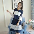 Set: Lace Panel Bell-sleeve Top + Skirt