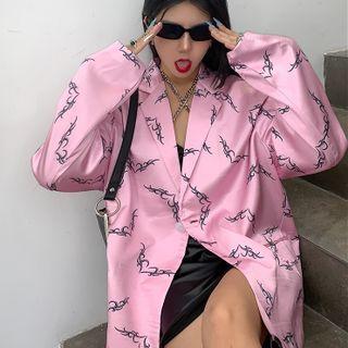 Long-sleeve Heart Print Blazer