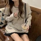 Long-sleeve Loose-fit Round-neck Knit Sweater