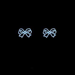 Bow Alloy Earring 1 Pair - Blue - One Size