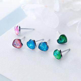 925 Sterling Sliver Heart Earring