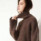 Turtleneck Contrast-trim Sweater