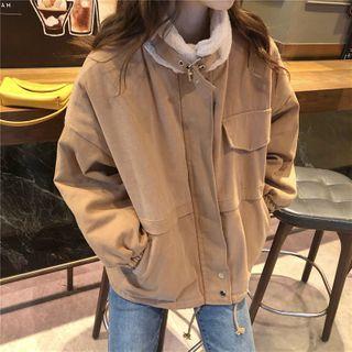 Faux-fur Panel Loose-fit Jacket