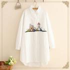 House Embroidered Long-sleeve Shirt