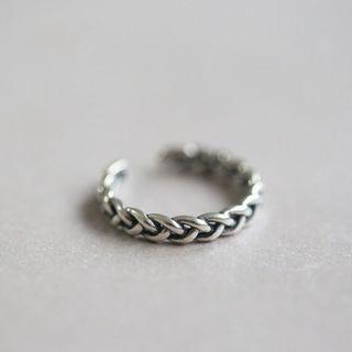 925 Sterling Silver Twisted Open Ring J059 - Silver - One Size