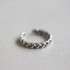 925 Sterling Silver Twisted Open Ring J059 - Silver - One Size