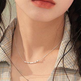 Twisted Bar Pendant Stainless Steel Necklace