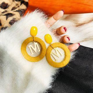 Hoop & Letter M Earrings