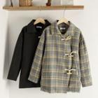 Check Loose-fit Toggle Coat