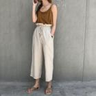 Plain Camisole Top / Cropped Straight Cut Pants