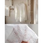 Eyelet-lace Layered T-shirt One Size