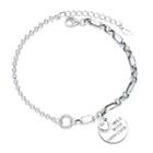 Smiley Lettering Sterling Silver Bracelet 029s - Silver - One Size