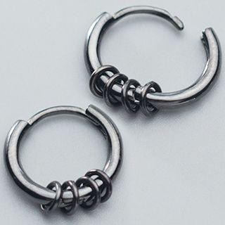 925 Sterling Silver Ring Earring 1 Pair - One Size