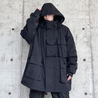 Hooded Zip-up Cargo Coat