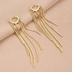 Fringed Earring 1 Pair - Qr-249 - Gold - One Size
