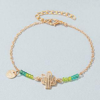 Alloy Cactus Bracelet 01 - 5017 - Gold - One Size