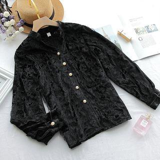 Long-sleeve Velvet Lace Shirt