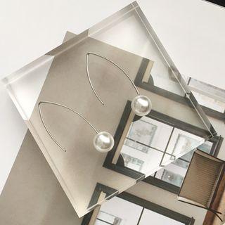 Alloy Faux Pearl Dangle Earring Set - Silver & White - One Size