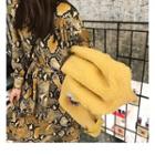 Snake Pattern Long-sleeve Midi A-line Dress / Snake Pattern Long-sleeve Blouse
