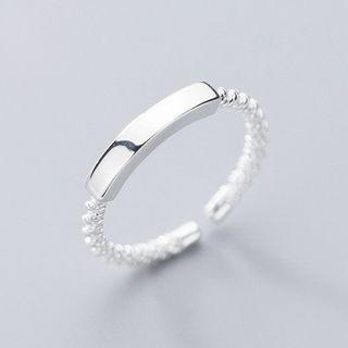 925 Sterling Silver Twisted Open Ring S925 Silver - Ring - One Size