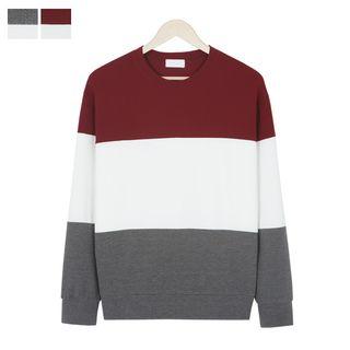 Color-block Textured Sweatshirt