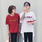 Couple Matching Short-sleeve Lettering Top
